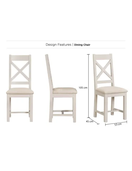 Windermere Cross Back Dining Chair - Oyster Grey