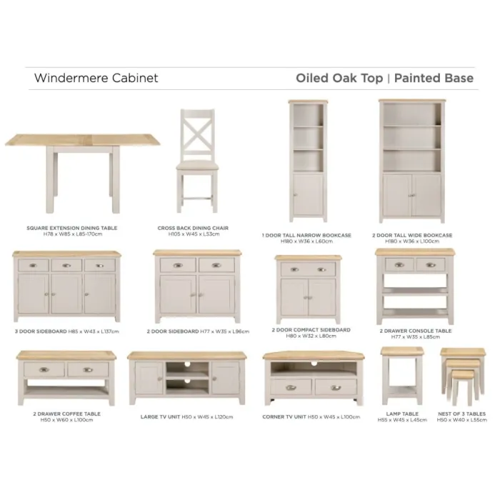 Windermere Wide Low Bookcase - Oyster Grey