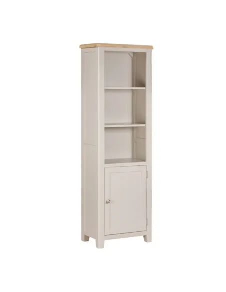 Windermere 1 Door Tall Narrow Bookcase - Oyster Grey