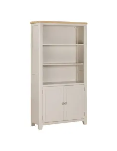 Windermere 2 Door Tall Wide Bookcase - Oyster Grey