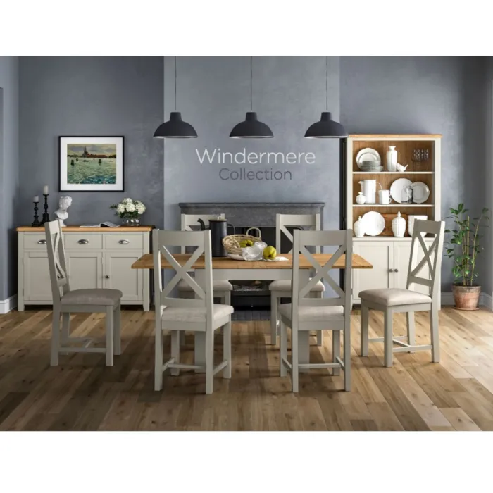 Windermere 2 Door Tall Wide Bookcase - Oyster Grey