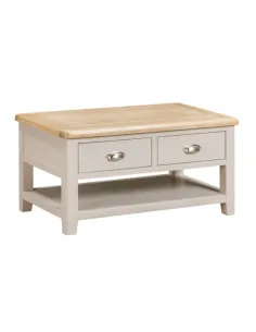 Windermere 2 Drawer Coffee Table - Oyster Grey