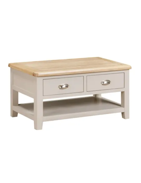 Windermere 2 Drawer Coffee Table - Oyster Grey