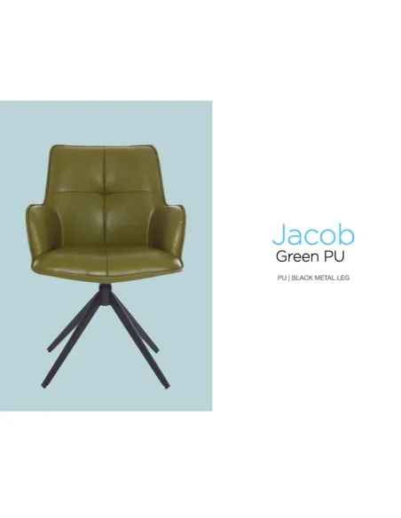 Jacob Dining Chair - Green PU