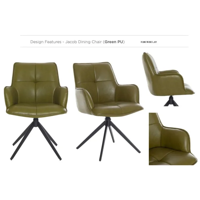 Jacob Dining Chair - Green PU