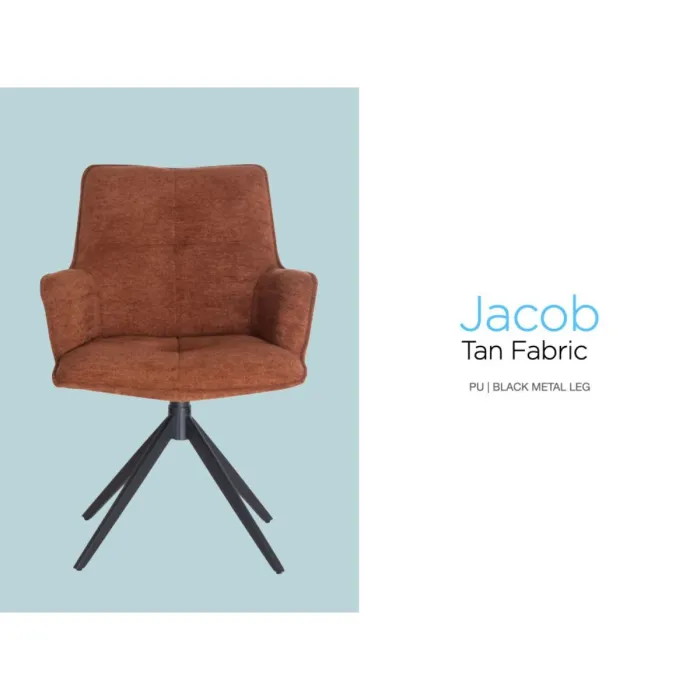 Jacob Dining Chair - Tan Fabric