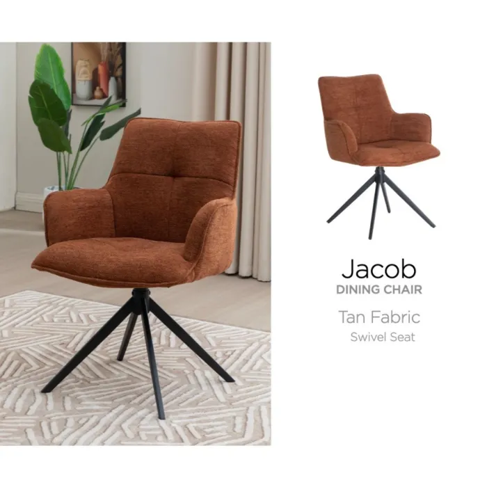 Jacob Dining Chair - Tan Fabric