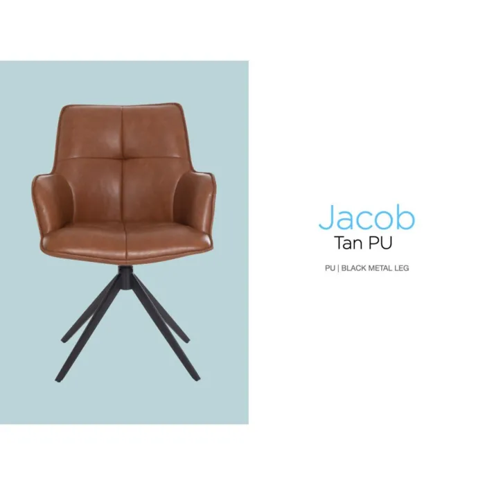 Jacob Dining Chair - Tan PU