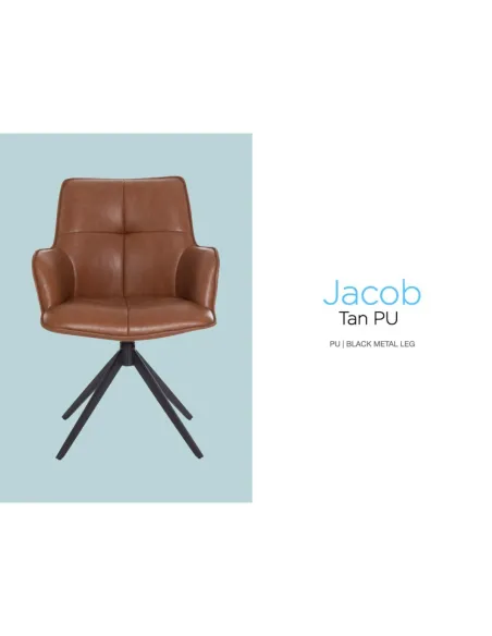 Jacob Dining Chair - Tan PU