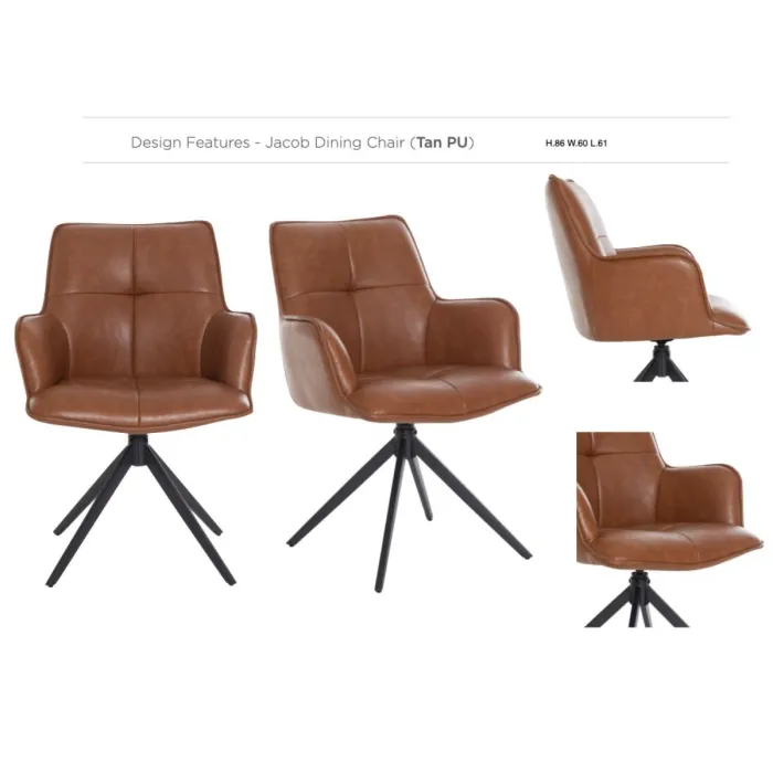 Jacob Dining Chair - Tan PU