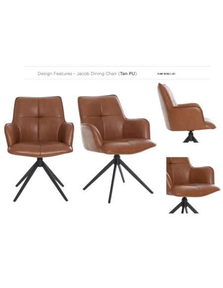 Jacob Dining Chair - Tan PU