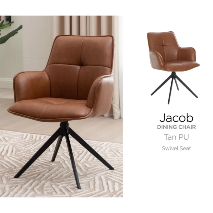 Jacob Dining Chair - Tan PU