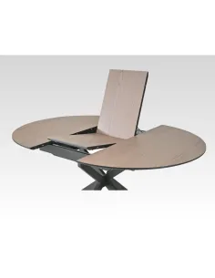 Infiniti 120-160cm Round Extending Dining Table - Ashen Oak 2