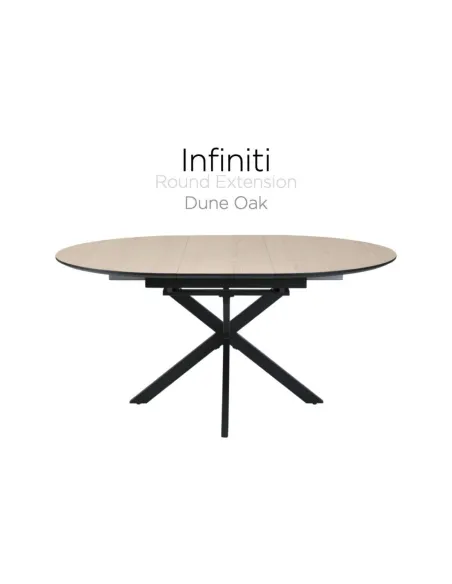 Infiniti 120-160cm Round Extending Dining Table - Ashen Oak