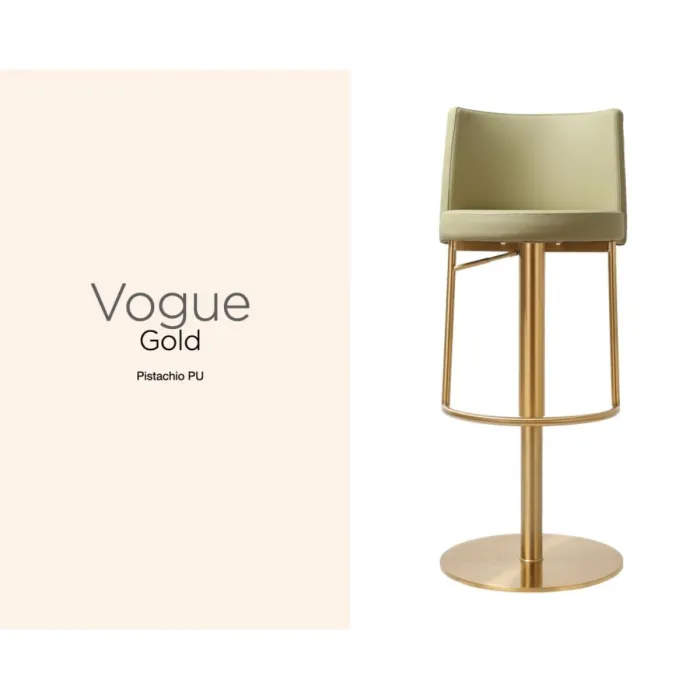 Vogue Barstool - Gold Pistachio PU