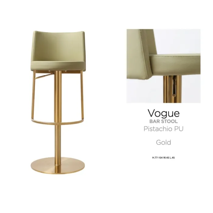 Vogue Barstool - Gold Pistachio PU