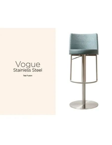 Vogue Barstool - Stainless Steel/Teal Fusion