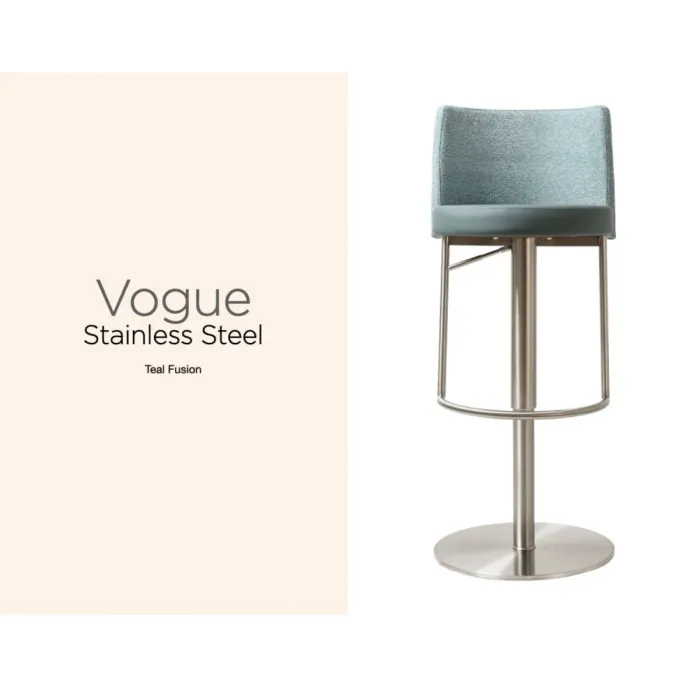 Vogue Barstool - Stainless Steel/Teal PU