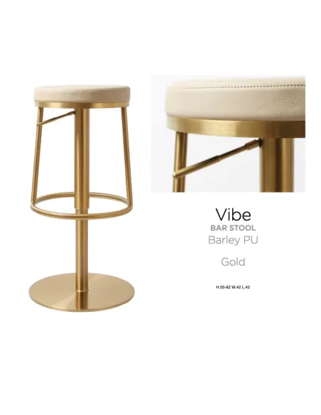 Vibe Barstool - Gold/Barley PU