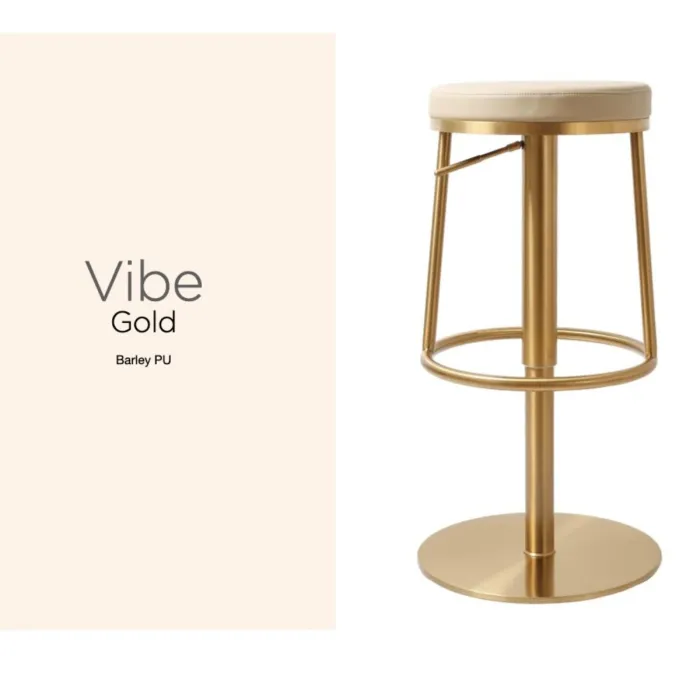 Vibe Barstool - Gold/Barley PU