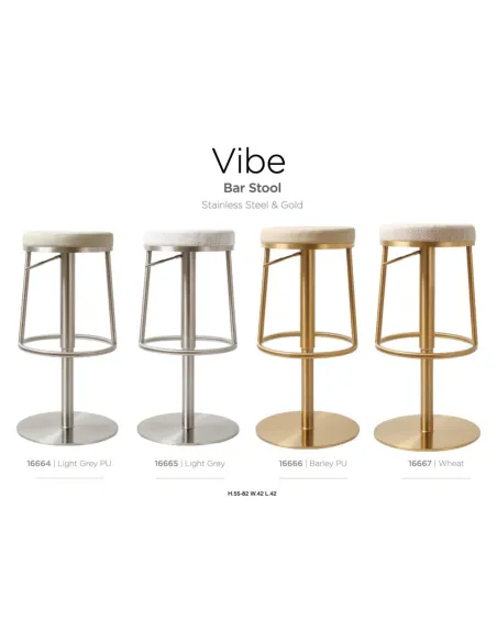 Vibe Barstool - Gold/Barley PU