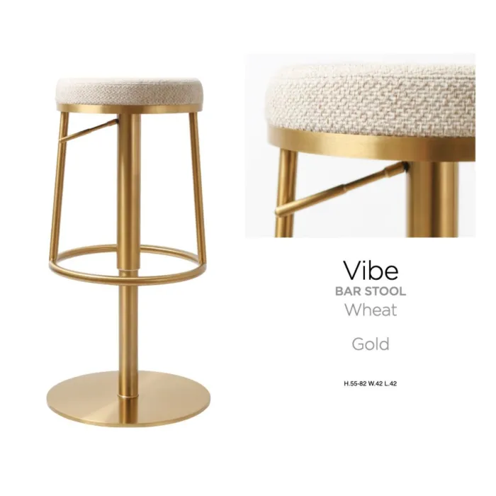 Vibe Barstool - Gold/Wheat