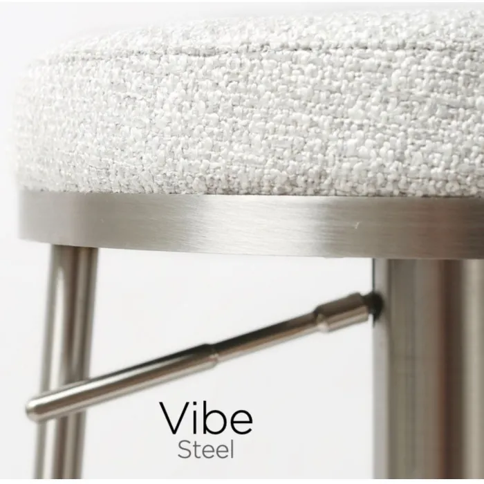 Vibe Barstool - Stainless Steel/Silver Grey
