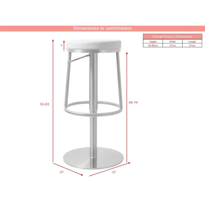 Vibe Barstool - Stainless Steel/Silver Grey