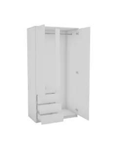 Bergen 2 Door 3 Drawer Wardrobe - White | Murphy Furniture 2