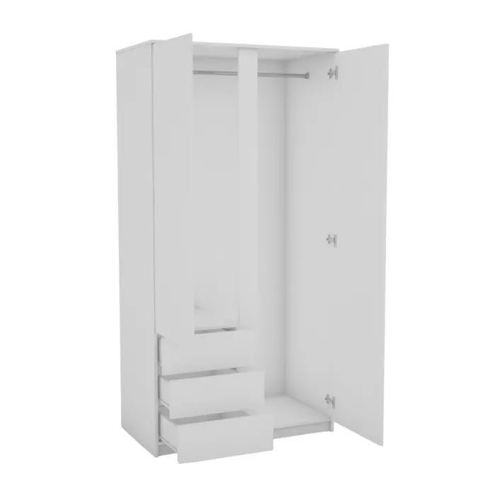 Bergen 2 Door 3 Drawer Wardrobe - White | Murphy Furniture