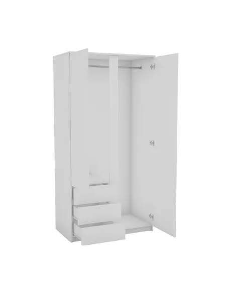 Bergen 2 Door 3 Drawer Wardrobe - White | Murphy Furniture