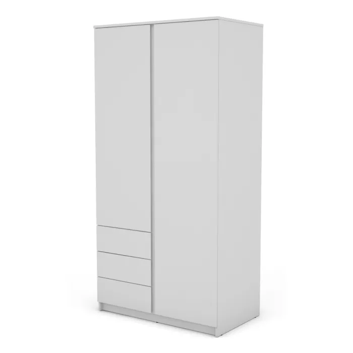 Bergen 2 Door 3 Drawer Wardrobe - White | Murphy Furniture