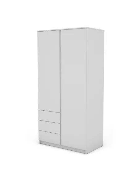 Bergen 2 Door 3 Drawer Wardrobe - White | Murphy Furniture