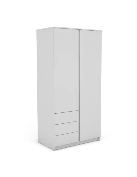 Bergen 2 Door 3 Drawer Wardrobe - White | Murphy Furniture
