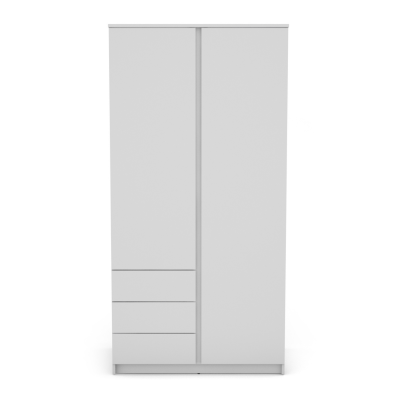 Bergen 2 Door 3 Drawer Wardrobe - White | Murphy Furniture