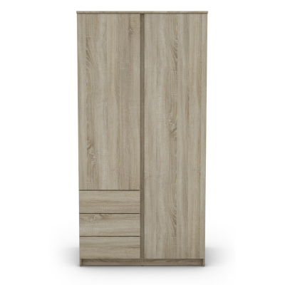 Bergen 2 Door 3 Drawer Wardrobe - Sonoma | Murphy Furniture