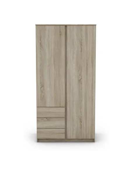 Bergen 2 Door 3 Drawer Wardrobe - Sonoma | Murphy Furniture
