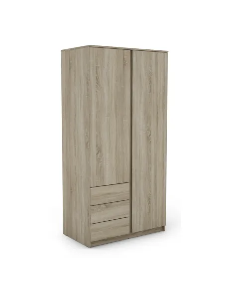 Bergen 2 Door 3 Drawer Wardrobe - Sonoma | Murphy Furniture