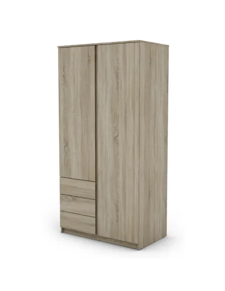 Bergen 2 Door 3 Drawer Wardrobe - Sonoma | Murphy Furniture