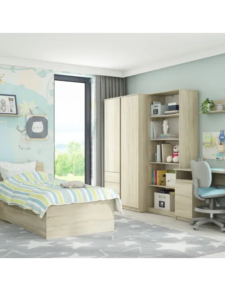 Bergen 2 Door 3 Drawer Wardrobe - Sonoma | Murphy Furniture
