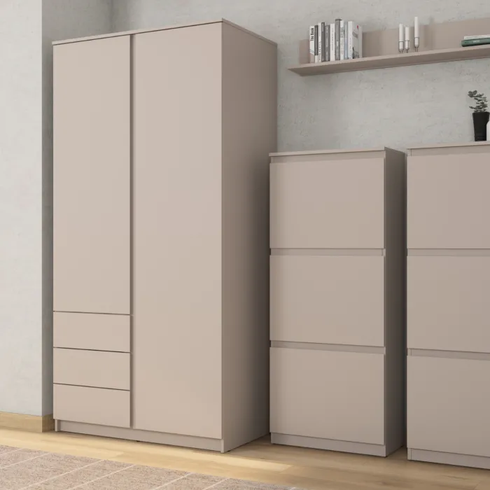 Bergen 2 Door 3 Drawer Wardrobe - Cashme | Murphy Furniture