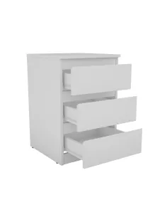 Bergen 3 Drawer Bedside Locker - White | Murphy Furniture 2