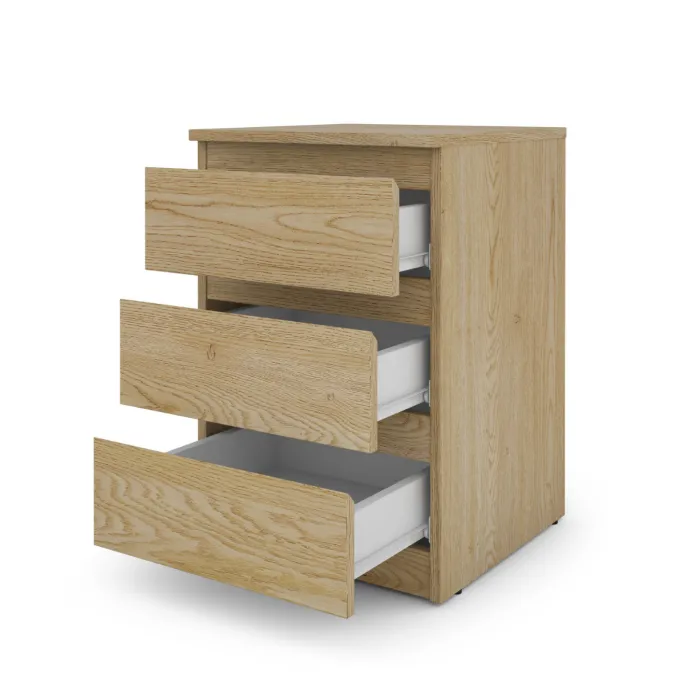 Bergen 3 Drawer Bedside Locker - Sonoma | Murphy Furniture