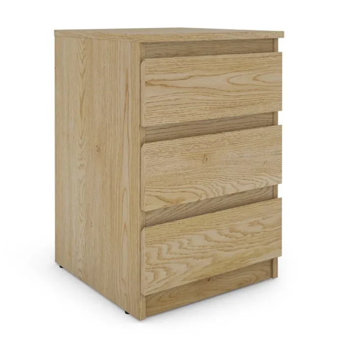 Bergen 3 Drawer Bedside Locker - Sonoma | Murphy Furniture