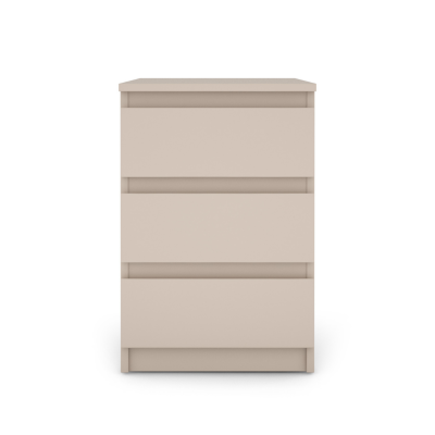 Bergen 3 Drawer Bedside Locker - Cashmere | Murphy Furniture