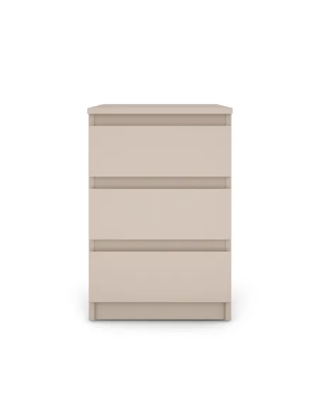 Bergen 3 Drawer Bedside Locker - Cashmere | Murphy Furniture