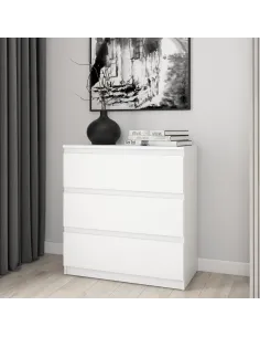 Bergen 3 Drawer Chest - White | Murphy Furniture
