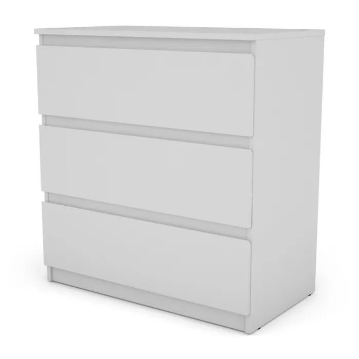 Bergen 3 Drawer Chest - White | Murphy Furniture