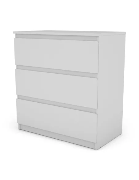 Bergen 3 Drawer Chest - White | Murphy Furniture