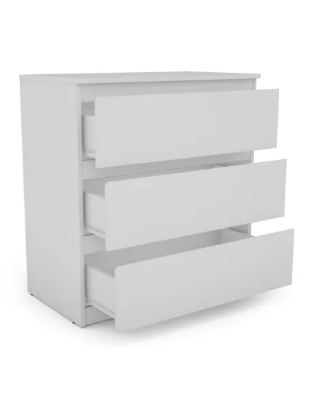 Bergen 3 Drawer Chest - White | Murphy Furniture